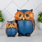 Global Grabbers Owl Statue for Good Luck Showpiece Home Decor Items for Living Room and Gifts (Blue) - Fast Shipping to USA, Canada & India - Image 3