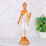 Global Grabbers New Standing Buddha Statue showpiece Idol Home Decor Items for Living Room and Gifts (White Brown) - Fast Shipping to USA, Canada & India - Image 4