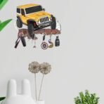 Webelkart Antique HD UV Printed Yellow Mahindra Thar Car Shape Designer Wooden Key Holder Home and Office Decor,Key Hanger for Wall Decor,Key Stand (10" Inches) - Fast Shipping to USA & Canada - Image 3