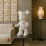 Xtore Modern Abstract Bear Figurine | Resin Home Decor Accent | Contemporary Art Piece | Unique Decor for Living Room, Office, or Shelf | Creative Gift Idea (White) - Fast Shipping to USA & Canada - Image 3