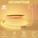 One94Store 45 Meter LED Rope Light for Decoration - Waterproof SMD Cove Light for Ceiling, Home DECOR, LED Pipe Light for Diwali, Festival, Indoor, Outdoor Use (Warm White) - Fast Shipping to USA & Canada - Image 2