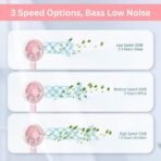 One94Store Pink High-Speed Portable USB Hand Fan | 4800 RPM | 1200 mAh USB Rechargeable Battery [Up to 6H] | 3-Speed Modes | Compact & Lightweight for Travel, Office, Makeup & Outdoor Use (22 mm) - Fast Shipping to USA & Canada - Image 5