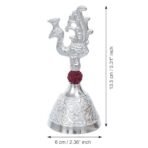 Webelkart Premium HandiCrafted Peacock Silver Plated Pooja Bell with Rudraksha with Box for Home/Office Decor/Brass Hand Puja Bell/Ghanti Pooja Bell (5.5" Inches) - Fast Shipping to USA & Canada - Image 4