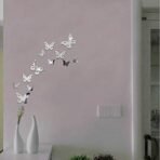 Sehaz Artworks 12-Butterflies-Silver-1mm Acrylic Wall Decals or Stickers - Fast Shipping to USA & Canada - Image 2