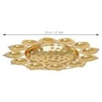 Webelkart Premium Diya Shape Gold Polish Decorative Flower Urli Bowl for Home Decor Diwali Decor Tea Light Candles Home,Office and Table Decor| Diwali Decoration Items (13 Inches) - Fast Shipping to USA & Canada - Image 3