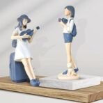 Xtore Cute and Elegant Girls Statue for Home Decor | Table Decor (Pack of 2, White & Blue) - Fast Shipping to USA & Canada - Image 5