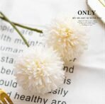 VRB Dec Artificial Chrysanthemum Ball Hydrangea Fake Flowers Sticks Bunch for Home Decor,Room Decorations, Living Room Table Decoration Plants (Without Vase Pot) (White) - Fast Shipping to USA & Canada - Image 3