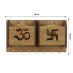 Sehaz Artworks Mobile Holder for Wall | Wooden Key Holder for Home | Key Stand | Key Hanger | Key Chain Holders for Wall (7 Hooks, MDF Beige) - Fast Shipping to USA & Canada - Image 5