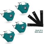 Xtore Unisex FDA CE Certified Cotton Cloth Reusable Washable Anti Pollution N-95 Mask with Valve (Turquoise) -Pack of 4 Mask, 4 Filters and 4 Head Band - Fast Shipping to USA & Canada - Image 2