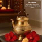 Habere India-All the Cultures Fabricating India Traditional Brass Pooja Kalash | Kerala Kindi, Lota with Spout & Gangajal Lota | Puja Accessories & Brass Vessels for Home (Design01: L13 x W9 x H10 cm) - Fast Shipping to USA & Canada - Image 3