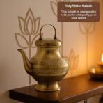 Habere India-All the Cultures Fabricating India Traditional Brass Pooja Kalash | Kerala Kindi, Lota with Spout & Gangajal Lota | Puja Accessories & Brass Vessels for Home (Design01: L13 x W9 x H10 cm) - Fast Shipping to USA & Canada - Image 2