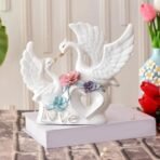 Xtore Modern Swan with Multicolour Flower Design for Home Decor (Pack of 1, White) - Fast Shipping to USA & Canada - Image 3