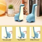 One94Store Plastic Dinosaur LED Night Lamp for Kids | Rechargeable Bedside Light with Touch Control & Adjustable Brightness | Cute Kawaii Desk Lamp for Bedroom, Nursery & Gifting (Blue) - Fast Shipping to USA & Canada - Image 2