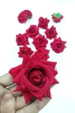 VRB DecTM (Pack of 6) Artificial Rose Velvet Flowers Fake Water Floating Flowers for Pooja Thali, Festival and Events, Home Decor,Diwali Decoration Items and DIY (Red, 6) - Fast Shipping to USA & Canada - Image 3