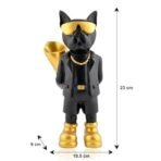 Xtore Fashion Cat Figurine with Gold Sunglasses | Quirky Black Suit Statue | Modern Desk Accessory | Unique Home Decor - (Pack of 1, Black) - Fast Shipping to USA & Canada - Image 5