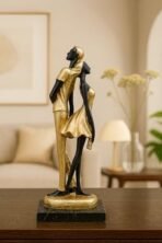 Xtore Stylish Golden Black Resin Romantic Couple Statue for Home Decor (Pack of 1, Black & Golden) - Fast Shipping to USA & Canada - Image 5