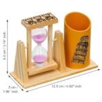 Webelkart Premium Wooden Hour Glass Timer Pen/Pencil Stand for Office/Home Decor |Office Desk Storage with Drawer File Organizer | Desktop Organizer (5" Inches) - Fast Shipping to USA & Canada - Image 4