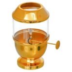 Webelkart Antique Lanterns for Home Decor Akhand Diya Qith Adjustable Bati for Puja Decor|Oil Puja Lamp for Aarti Pooja Article Metal Diya for Diwali ( 6.29" Inches- Metal ) - Fast Shipping to USA & Canada - Image 4