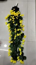VRB Dec Plastic Artificial Rose Orchid Flowers Bunch|Orchid Hanging Flowers Decoration|Artificial Flower For Home Decor Wall Hanging For Diwali/Ganpati/Christmas/Valentine Decoration.(Yellow,1) - Fast Shipping to USA & Canada - Image 2