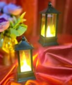 VRB Dec 2 Pcs Small Antique LED Lantern Pillar Candles Acrylic Flameless & Smokeless Decorative LED Tea Light Candle Perfect for Gifting, Home,Diwali, Christmas,Decorative Candles,Birthday (Model 5) - Fast Shipping to USA & Canada - Image 3