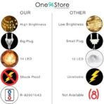 One94Store (Pack of 5 Snowflake String Fairy Lights - 14 LED, 3 Meter Warm White Waterproof Extendable Decorative Lights for Christmas Tree, Diwali, Home DECOR, Bedroom, Garden, Wedding - Fast Shipping to USA & Canada - Image 5