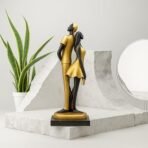 Xtore Stylish Golden Black Resin Romantic Couple Statue for Home Decor (Pack of 1, Black & Golden) - Fast Shipping to USA & Canada - Image 2