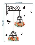 Xtore Beautiful Bird Cage Vinyl Wall Sticker (Large Size, Multicolour), Pack of 1 - Fast Shipping to USA & Canada - Image 5