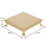 Webelkart Wooden Brass Fitted Golden Rajwadi Chowki/Patla -4.50"x 4.50"x 2.00" Inch - Fast Shipping to USA & Canada - Image 5
