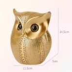 Xtore Modern Classy Lucky Owl Resin Art Figure Showpiece (Golden), 1 Piece - Fast Shipping to USA & Canada - Image 4