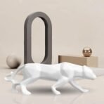 Xtore Modern Geometric White Panther for Home Decor (Pack of 1, White) - Fast Shipping to USA & Canada - Image 5