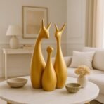 Xtore Lavish Gold Home Decor Lucky Deer Family Ceramic Figurine (Set of 3, Gold Matte) - Fast Shipping to USA & Canada - Image 5