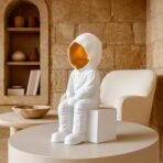 Xtore Modern Abstract White and Gold Figurine | Resin Home Decor Accent | Unique Art Piece for Living Room, Office, or Gallery | Contemporary and Thought - Provoking Design - Fast Shipping to USA & Canada - Image 4