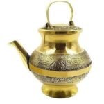 (7 Number) Brass Kamandal Gangajal Kalash Kamandal Creations Brass Gangajal Kalash | Karwachauth Lota for Pooja Gangajal Pooja Room,Mandir,Temple, Weddings, Marriage, Festival,Height - 11 cm - Fast Shipping to USA & Canada