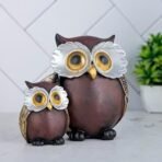 Global Grabbers Owl Statue for Good Luck Showpiece Home Decor Items for Living Room and Gifts (Maroon) - Fast Shipping to USA, Canada & India - Image 2