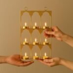 CraftVatika Tealight Candle Holder Festive Decor,Wall Mounted Iron Tealight Candle Holder Stand Frame for Home Christmas Diwali Decoration Items, Diwali Gift Items, Wall Decor, Pooja Decoration Items - Fast Shipping to USA & Canada - Image 4