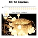 One94Store 10 Meter 50 LED Milky Ball Fairy String Lights - Warm White, 8 Modes with Remote, Plug-in Decorative Lights for Bedroom, Diwali, Christmas, Party, Home DECOR - Fast Shipping to USA & Canada - Image 4
