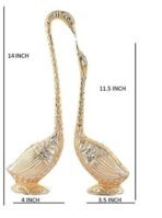 JaipurCrafts Aluminium Pair of Kissing Duck Showpiece, 14 in, Golden, 1 Piece - Fast Shipping to USA & Canada