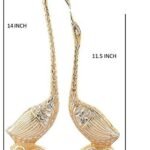 JaipurCrafts Aluminium Pair of Kissing Duck Showpiece, 14 in, Golden, 1 Piece - Fast Shipping to USA & Canada