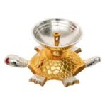 Webelkart Premium Tortoise Shape Brass Akhand Diya with Velvet Box for Pooja Decor | Diya for Diwali| Oil Lamp for Home( 4.5" Inches) - Fast Shipping to USA & Canada - Image 5