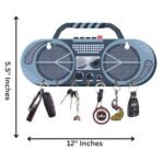 Webelkart Antique Wood HD UV Printed Radio Shaped Key Holder for Home/Office Decor,Key Chain Holder for Wall Decor,Key Stand for Home,Key Hanger (12" X 5.5" Inches) - Fast Shipping to USA & Canada - Image 3
