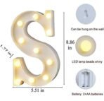 VRB Dec Plastic 1 Pcs Marquee Alphabet Light Letters/Letter Light/Alphabet/Led Alphabet Letters/Aesthetic Room/Wall Decor Items/Birthday Decoration Items (Pack of 1) (S), Silver - Fast Shipping to USA & Canada - Image 2