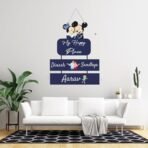 Webelkart Antique Wooden Mickey Mouse Theme Family Wooden Wall Hanging, Name Plate For Home Entrance outdoor, Hanging House Name Plate (16 x10" Inches) - Fast Shipping to USA & Canada - Image 3