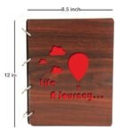 Sehaz Artworks Life A Journey Wooden Scrap Book Photo Album (30 cm x 21 cm x 3 cm) (Brown) - Fast Shipping to USA & Canada - Image 2