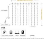 One94Store Plastic Fairy Curtain String Lights for Wall Decoration, Warm White USB Powered 300 LED's, 8 Flashing Modes, Window Backdrop Lights for Bedroom, Party, Diwali, Christmas - 3x3 Meter - Fast Shipping to USA & Canada - Image 3