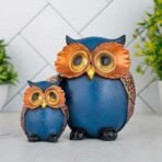 Global Grabbers Owl Statue for Good Luck Showpiece Home Decor Items for Living Room and Gifts (Blue) - Fast Shipping to USA, Canada & India - Image 2