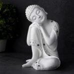 Global Grabbers New Buddha Statue showpiece Idol Home Decor Items for Living Room and Gifts (White) - Fast Shipping to USA, Canada & India - Image 3