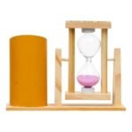 Webelkart Premium Wooden Hour Glass Timer Pen/Pencil Stand for Office/Home Decor |Office Desk Storage with Drawer File Organizer | Desktop Organizer (5" Inches) - Fast Shipping to USA & Canada - Image 5
