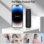One94Store Mini Handheld Fan - Portable Folding USB Rechargeable Fan, 2000mAh Battery, 3-Speed Cooling Desk Fan for Home, Office, Travel, Kitchen, and Kids (Black) - Fast Shipping to USA & Canada - Image 3