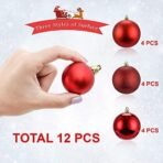 CraftVatika 12 pcs 3CM Multi Christmas Tree Baubles Balls Decor Hanging Ornament for Xmas, Christmass Tree Decoration Ornament - Christmas Decorations Items - Xmas Gifts Tree Hanging Items (12 Pcs) - Fast Shipping to USA & Canada - Image 2