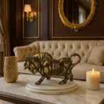 Xtore Brass Finish Bull Resin Statue for Home Decor (Pack of 1, Golden and Black) - Fast Shipping to USA & Canada - Image 3